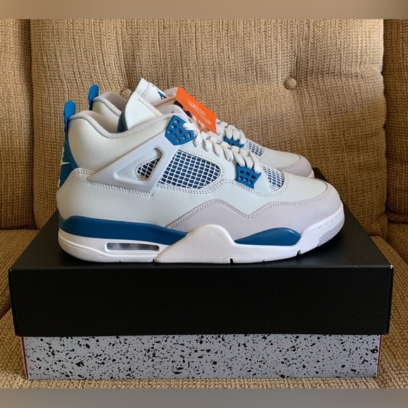 Nike Air Jordan 4 Retro Military Blue 2024 Men's Size 12 FV5029-141 NEW Sneakers - Picture 5 of 11